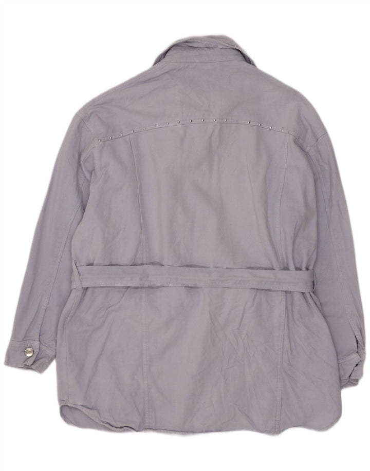 Zara Womens Oversized Utility Jacket UK 14 Médio Algodão Azul
