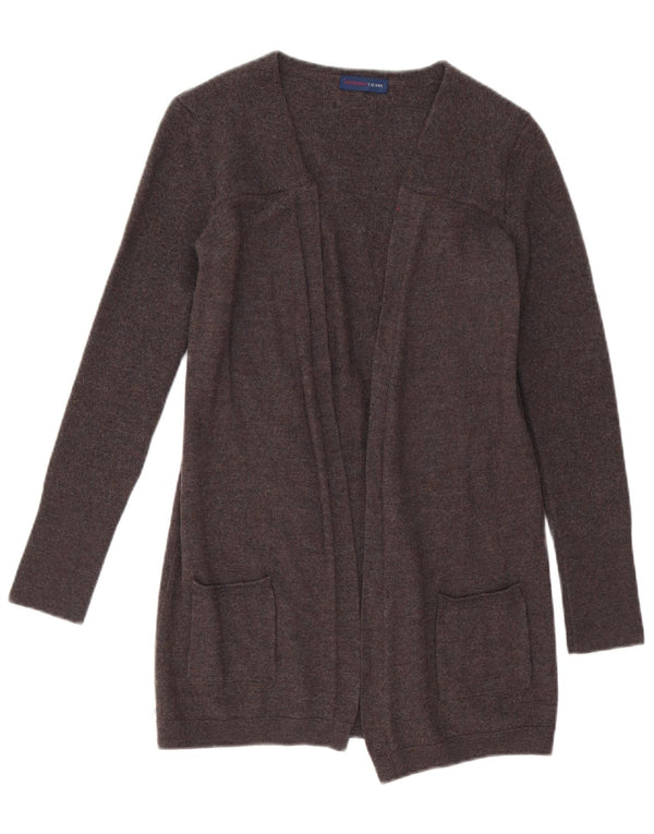 Suéter Trussardi Jeans feminino Longline Open Cardigan UK 14 cinza médio