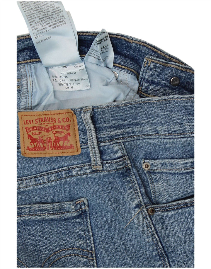 Calça jeans feminina Levi's 505 Straight US 6 médio W28 L32 azul algodão