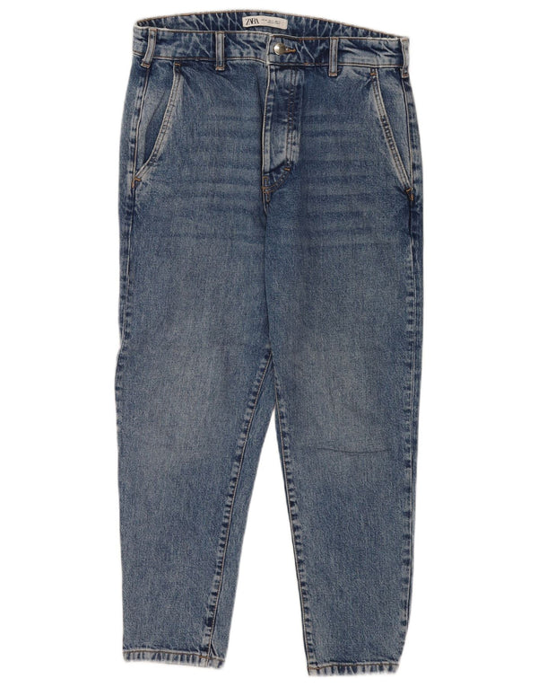 Zara Mens Jeans Cropped Tapered EU 40 Médio W31 L25 Azul