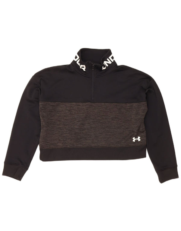 Under Armour Womens Crop Graphic Moletom Jumper Reino Unido 14 Médio Preto