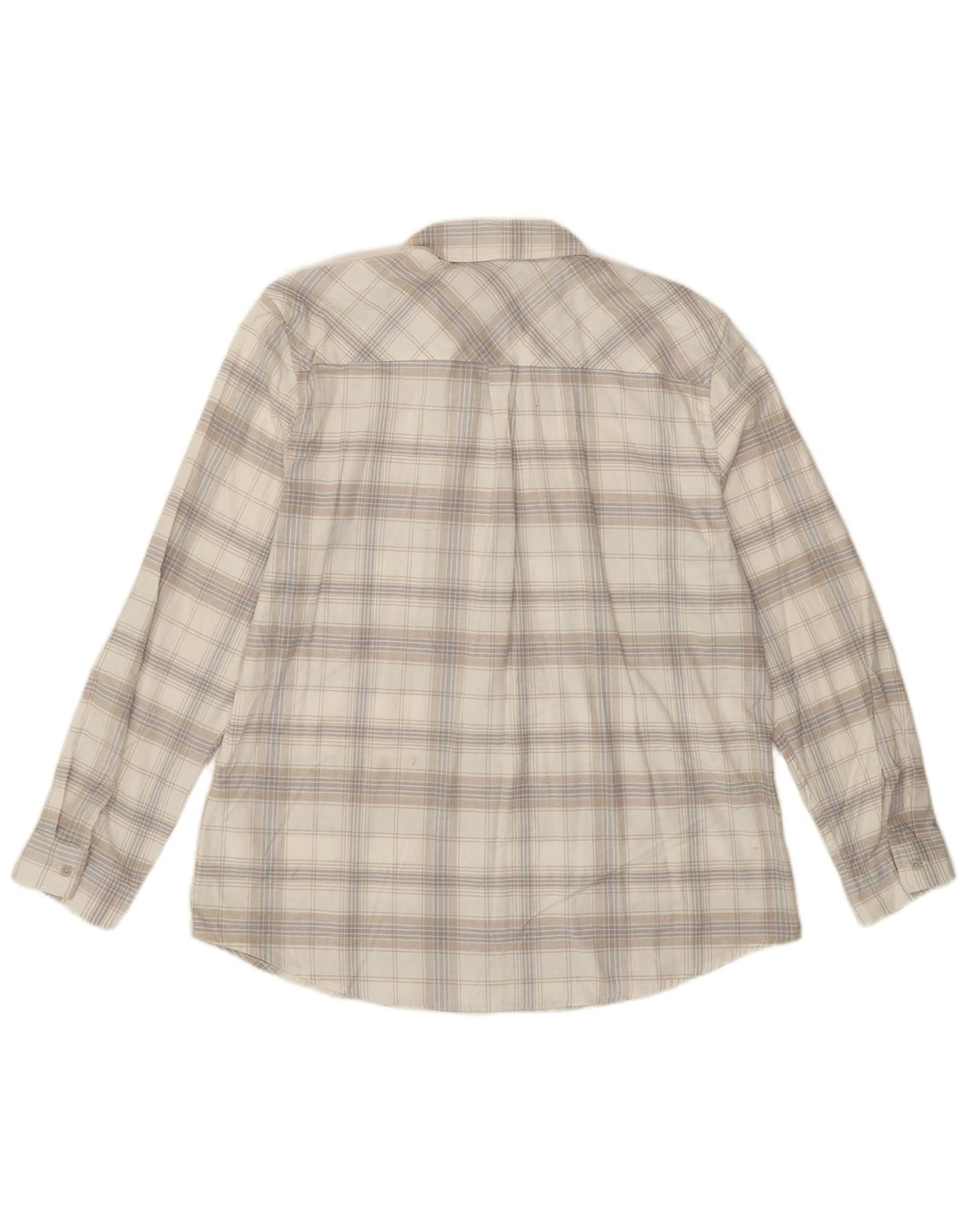 Camisa feminina de flanela Eddie Bauer UK 18 XL algodão xadrez branco