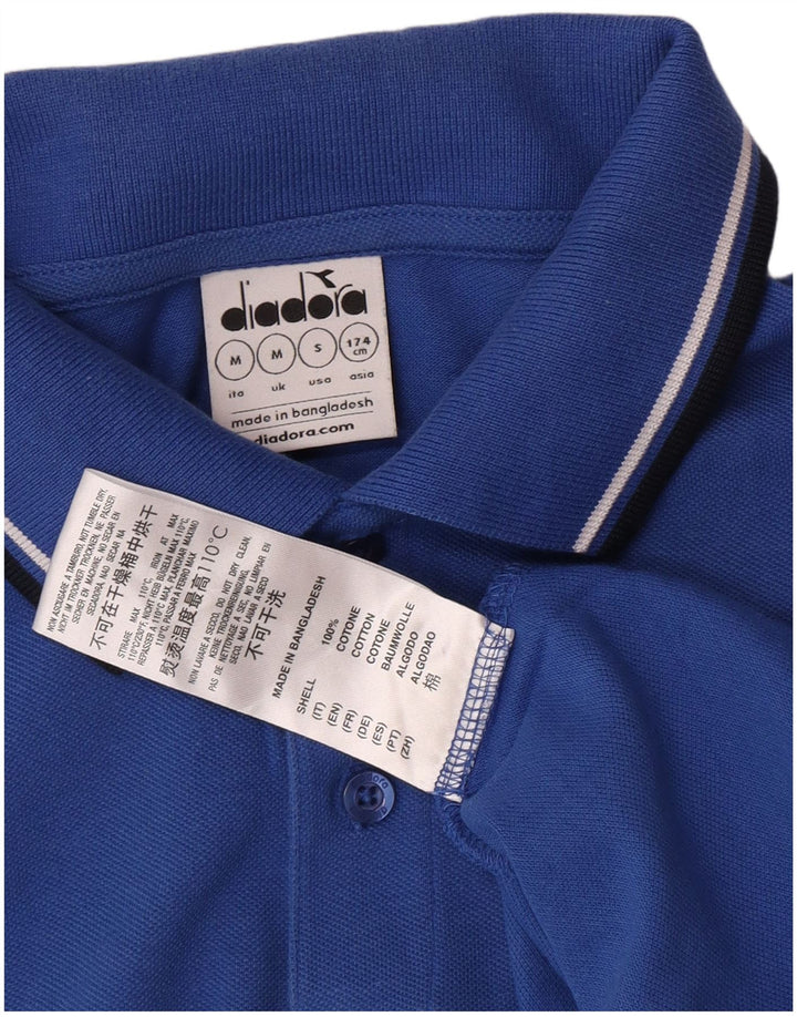 Camisa polo masculina Diadora algodão azul médio