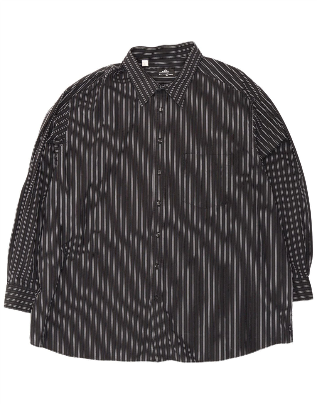 Camisa masculina Walbusch 3XL algodão listrado preto