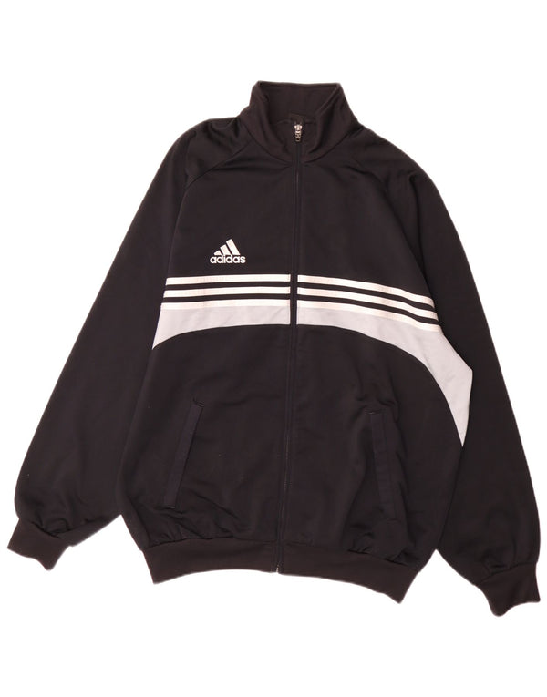 Adidas Mens Tracksuit Top Jacket UK 42/44 Grande Preto Colorblock Poliéster