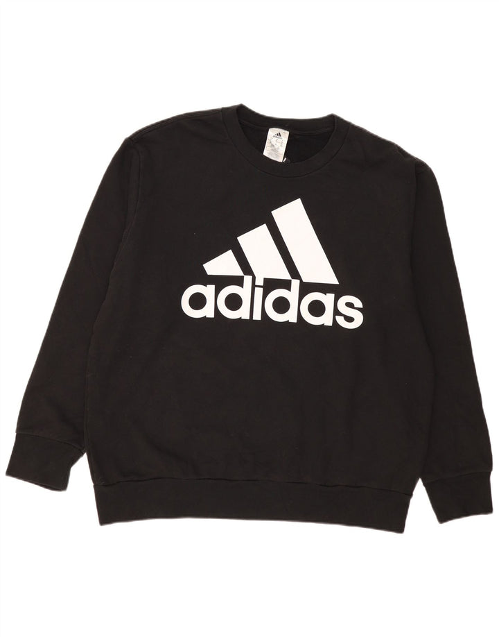 Adidas Mens Graphic Moletom Jumper XL Algodão Preto