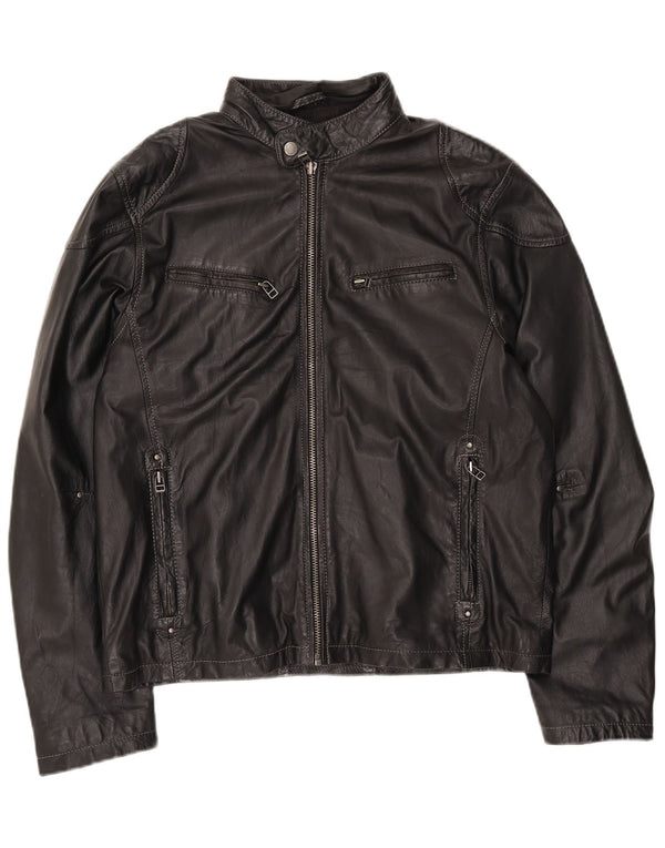 Jaqueta de couro masculina Gipsy UK 40 grande couro preto