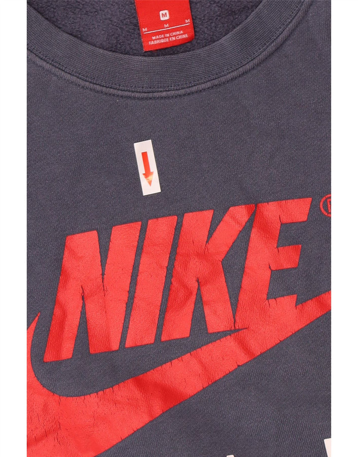 Moletom gráfico masculino Nike Jumper médio azul colorblock algodão