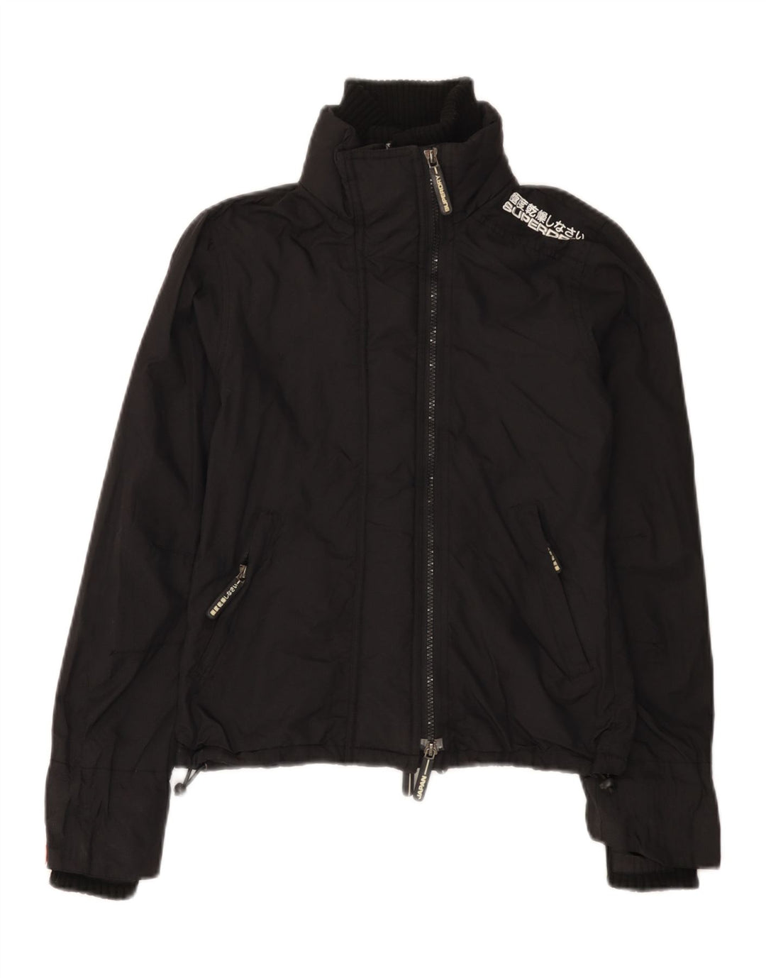 Jaqueta de chuva gráfica feminina Superdry Reino Unido 6 XS preto nylon