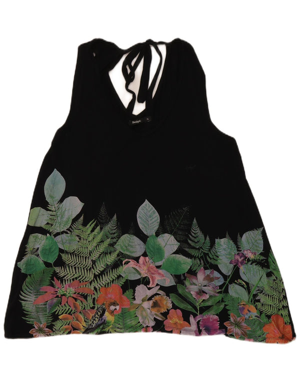 Blusa feminina Desigual Top UK 18 XL Preto Floral