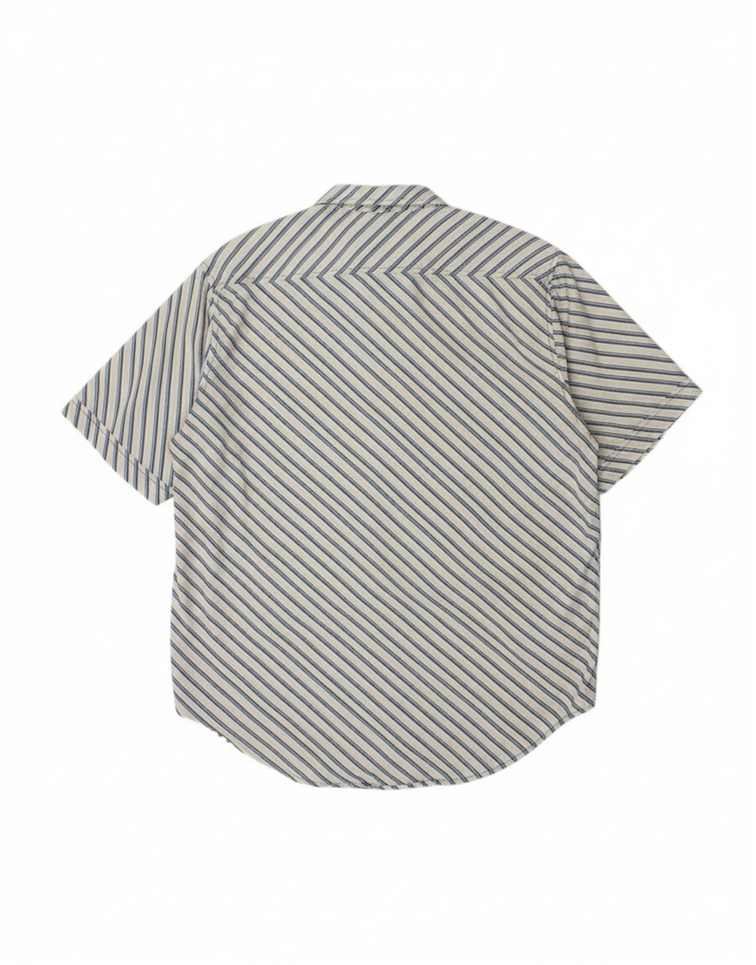 Camisa masculina de manga curta TOM TAILOR XL algodão listrado branco