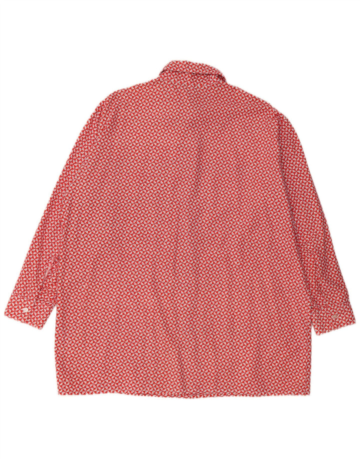 Camisa masculina vintage tamanho 44 XL vermelha geométrica