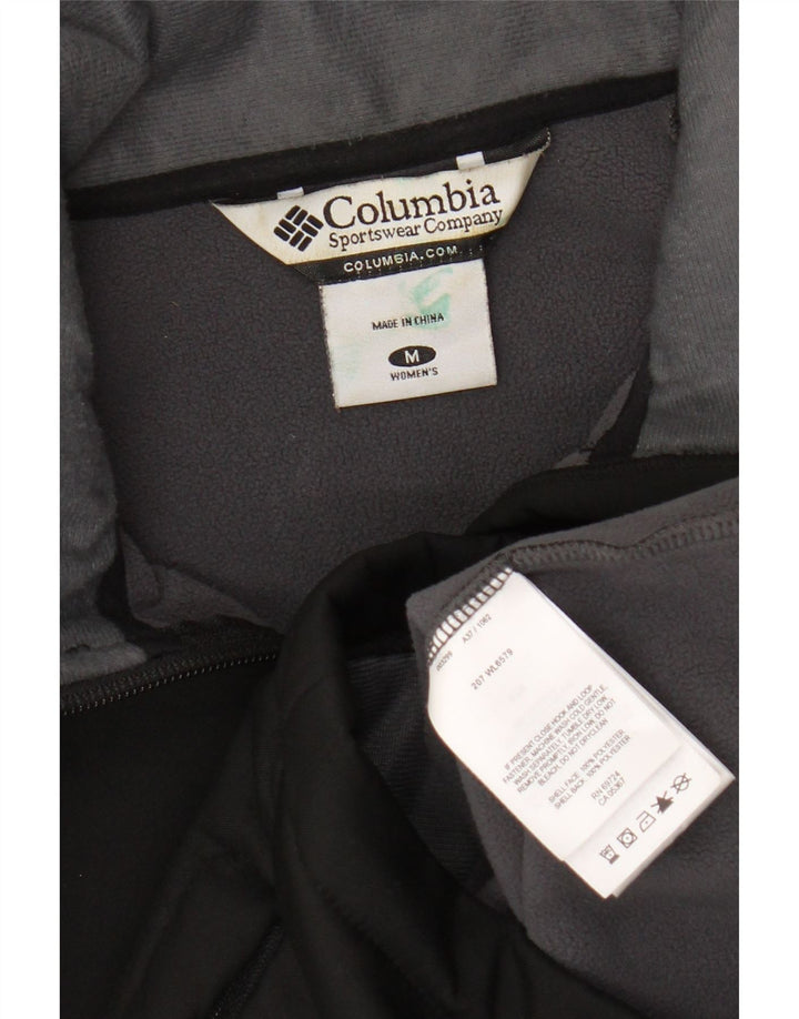 Columbia Womens Tracksuit Top Jacket UK 14 Médio Preto Poliéster