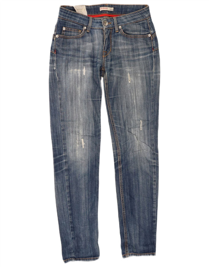 Liu Jo Jeans feminino slim desgastado W27 L29 algodão azul