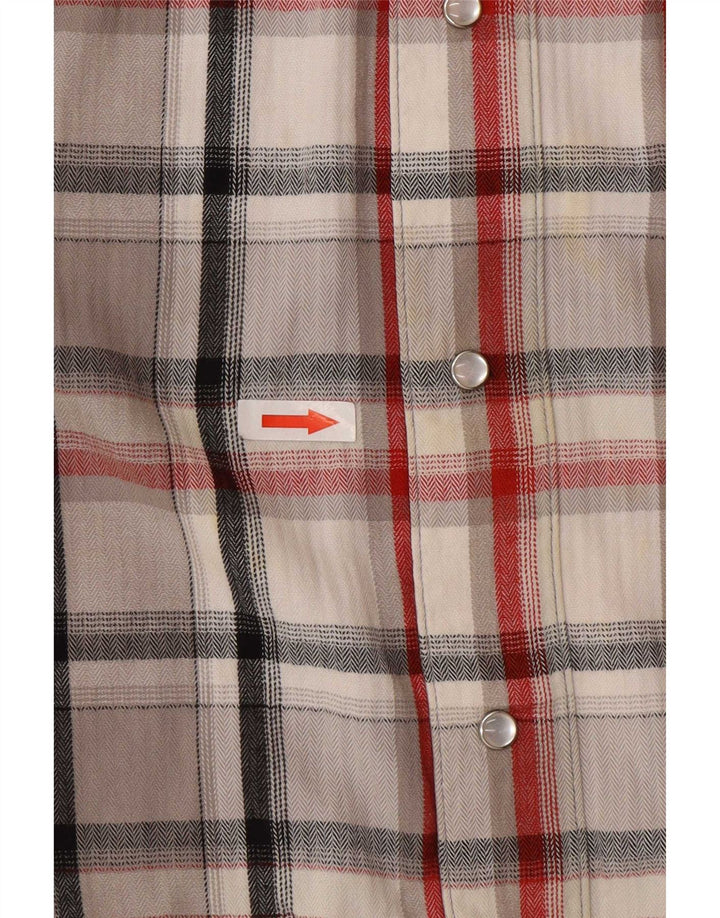 Camisa masculina de flanela Levi's cinza médio xadrez algodão