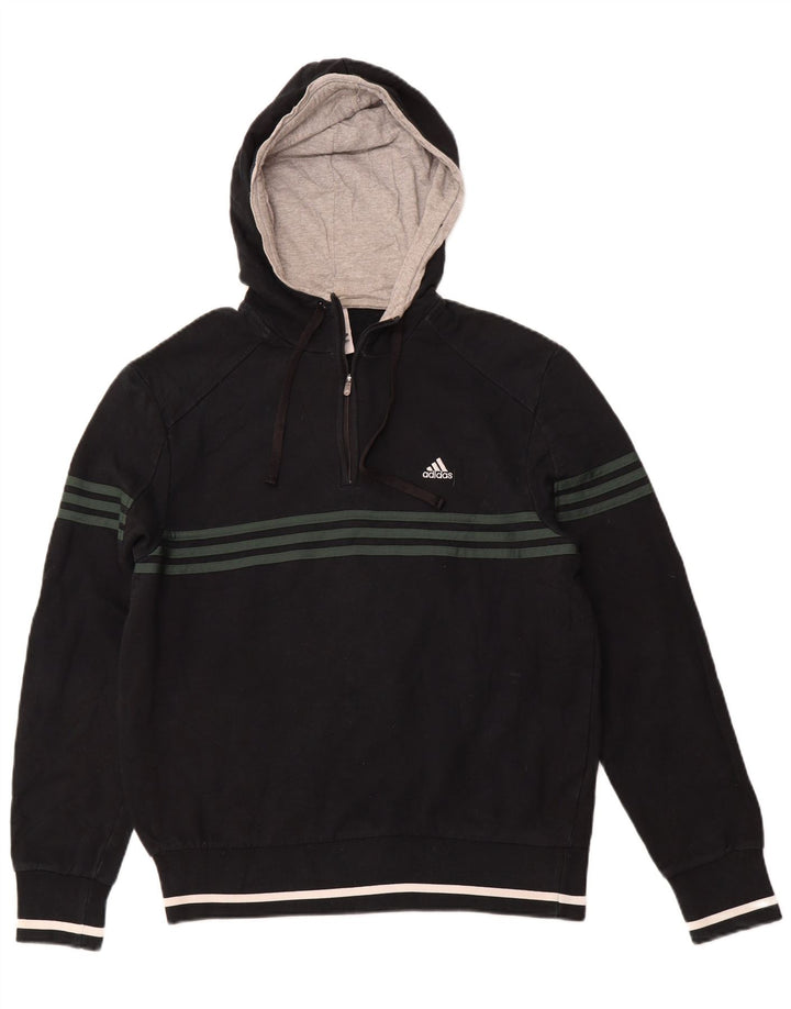 ADIDAS Mens Graphic Zip Neck Hoodie Jumper UK 40/42 Médio Azul Marinho