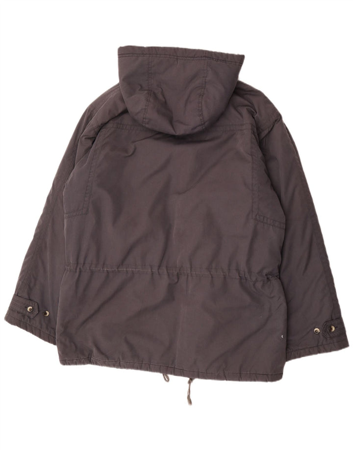 Casaco acolchoado com capuz masculino Leader UK 42 XL poliéster cinza