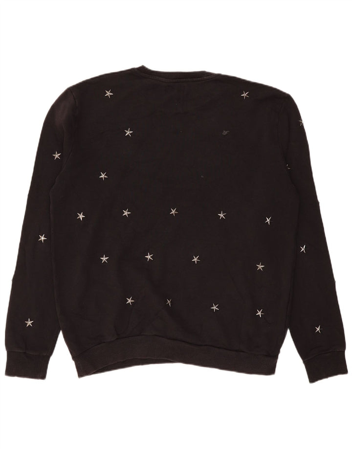 Zara Moletom Masculino Jumper XL Preto Geométrico Algodão