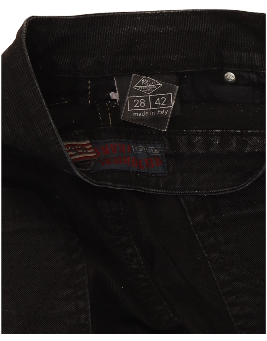 Calça jeans feminina Roy Rogers Seven Bell Slim W28 L33 preta