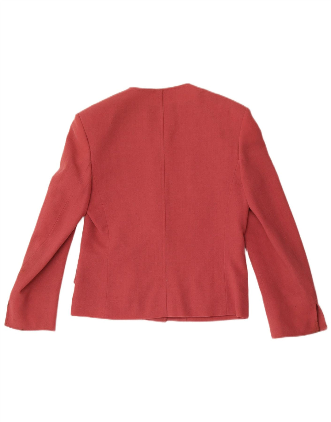 Jaqueta blazer feminina Jaeger com 4 botões Reino Unido 8 pequena lã rosa