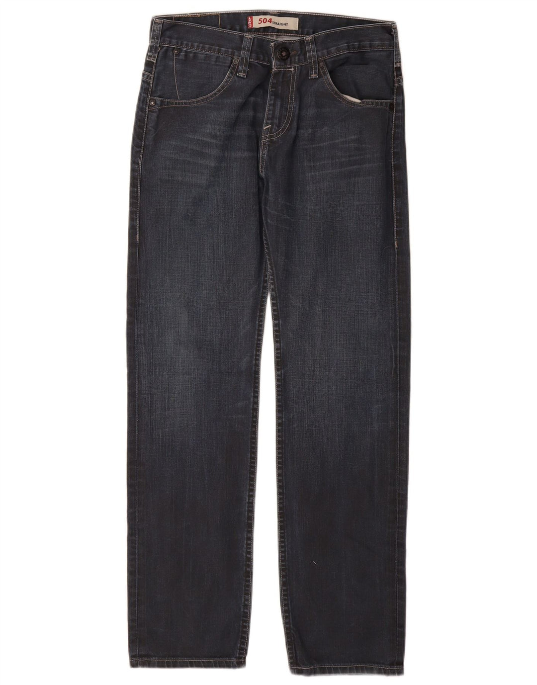 Levi's Masculino 504 Straight Jeans W30 L30 Azul Marinho Algodão