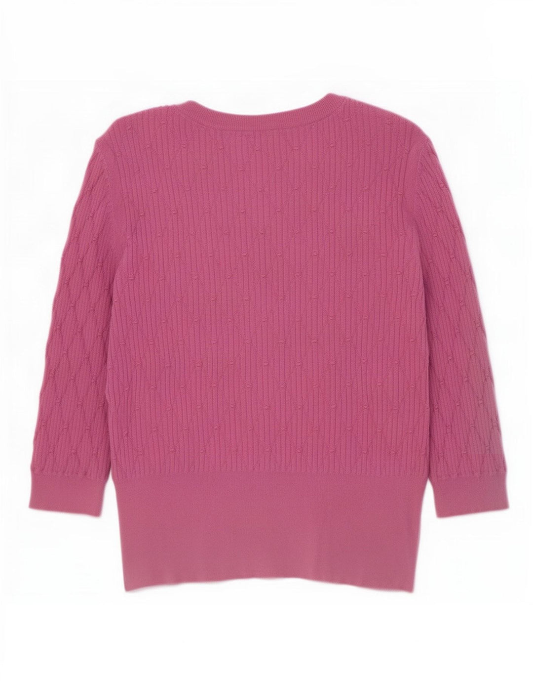 Suéter feminino Marks & Spencer com decote em V e gola V Reino Unido 12 médio rosa