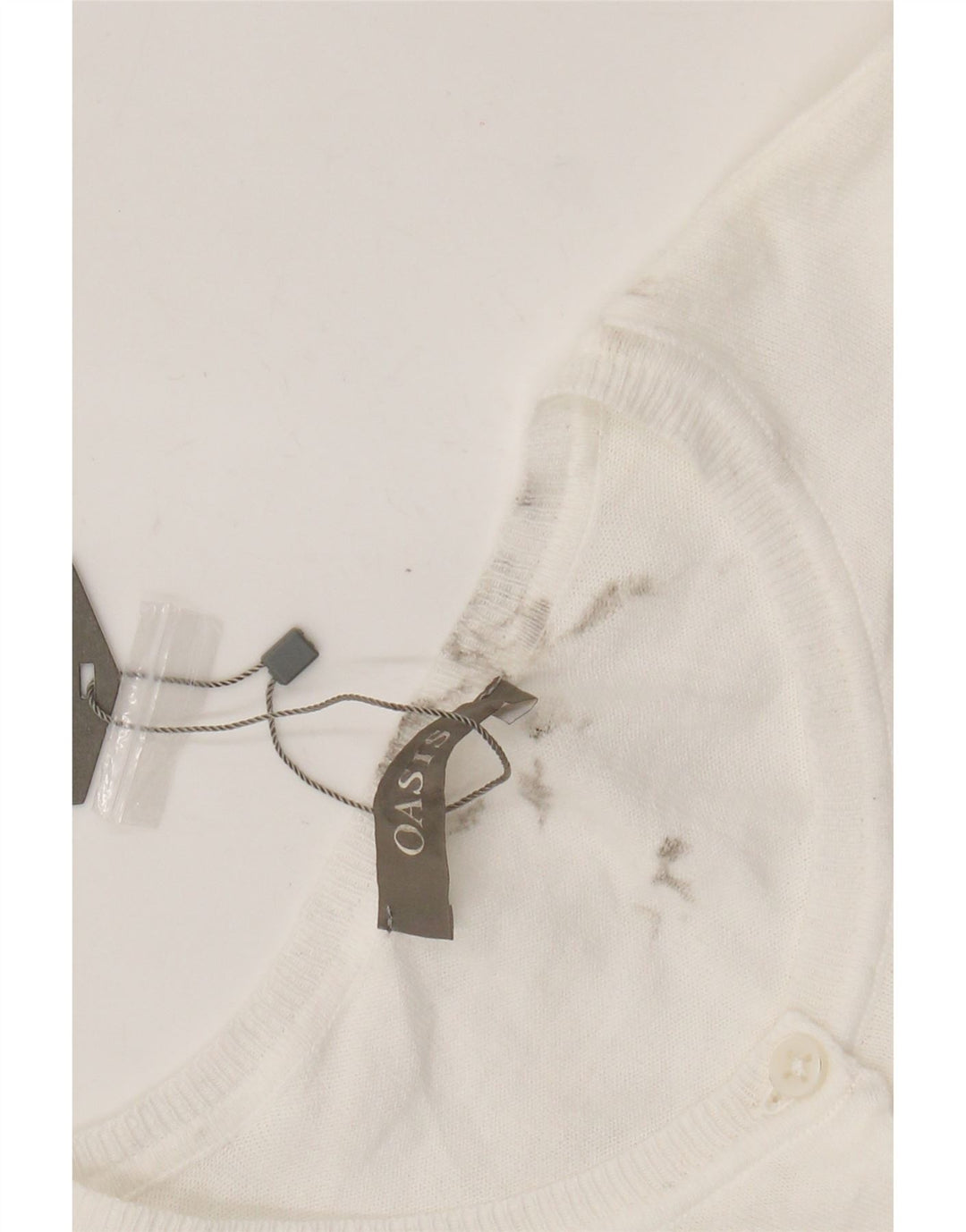 Oasis Womens Crop Bolero Jumper UK 12 Médio Algodão Branco