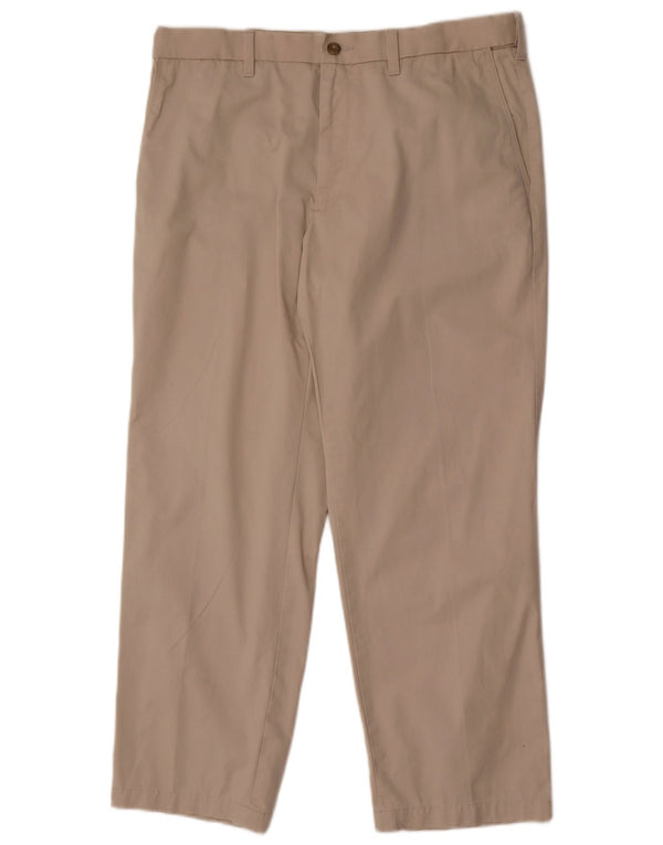 Calça chino reta masculina Marks & Spencer Blue Harbor W36 L29 bege
