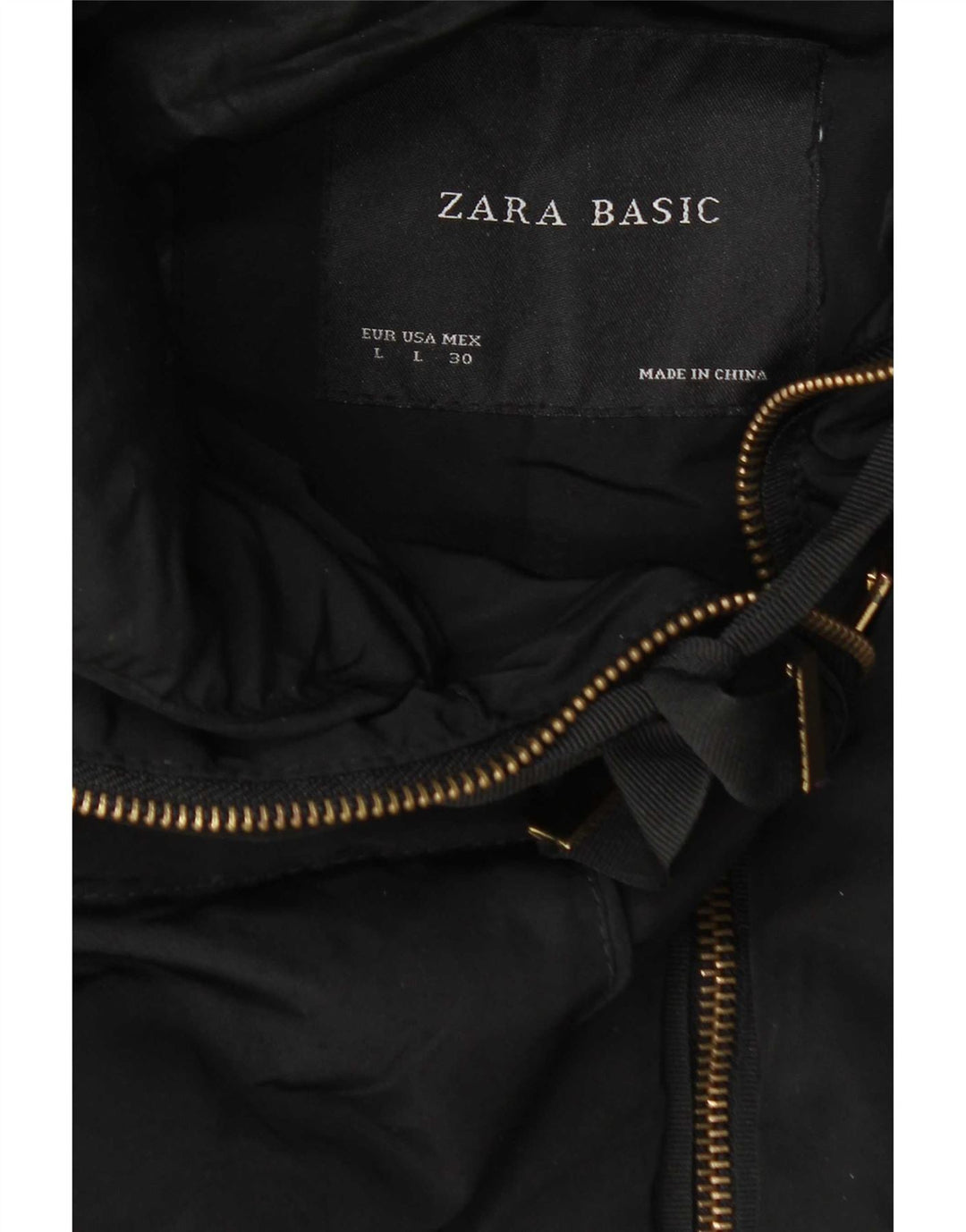 Casaco acolchoado com capuz feminino Zara Reino Unido 14 grande preto