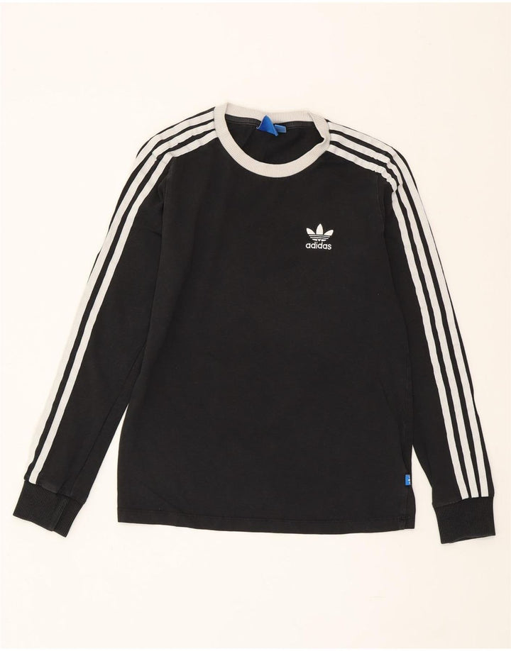 ADIDAS Womens Top Manga Longa UK 6 XS Algodão Preto