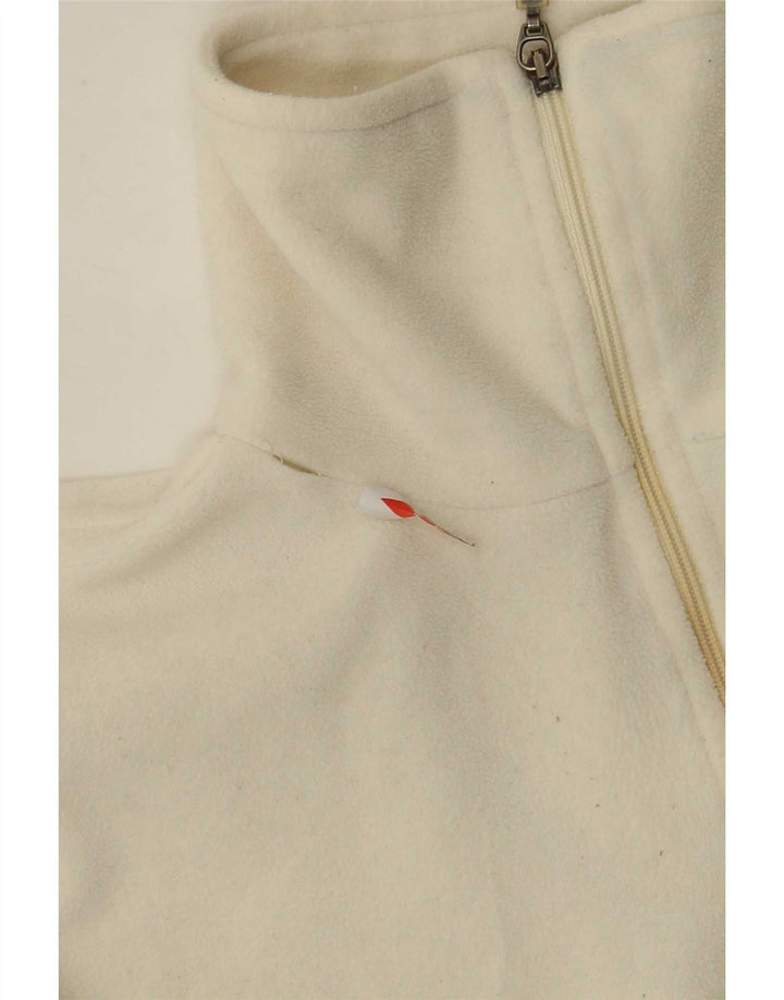 Jumper de lã masculino Champion com zíper e gola grande em poliéster branco