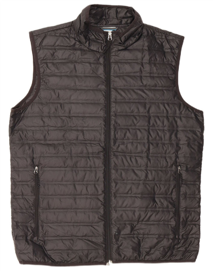 Colete acolchoado masculino Columbia UK 40 grande poliéster preto