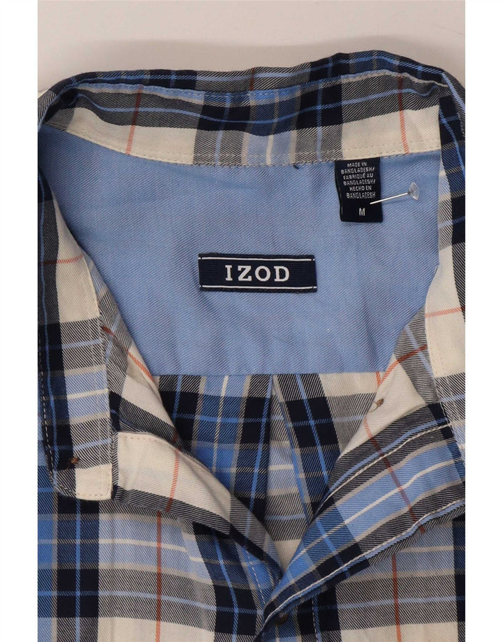 Camisa masculina Izod de algodão xadrez azul médio