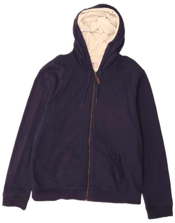 Suéter masculino Timberland Regular Fit Zip com capuz XL azul marinho algodão