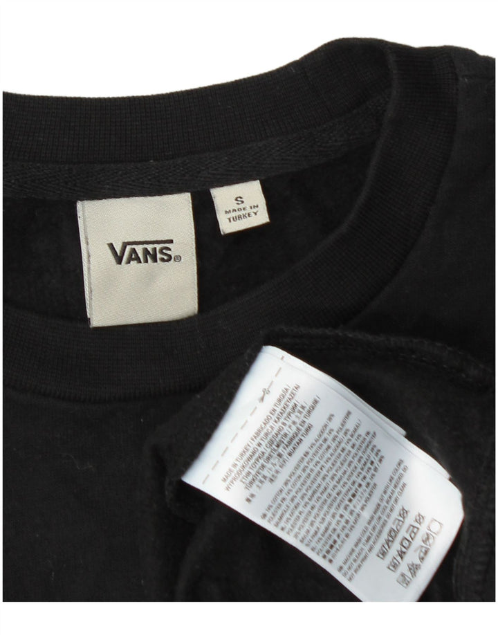 Vans Mens Graphic Moletom Jumper Pequeno Algodão Preto