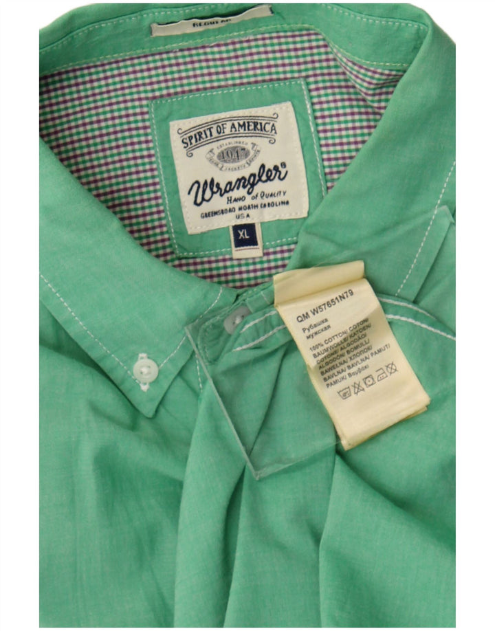 Camisa masculina Wrangler Regular Fit XL algodão verde