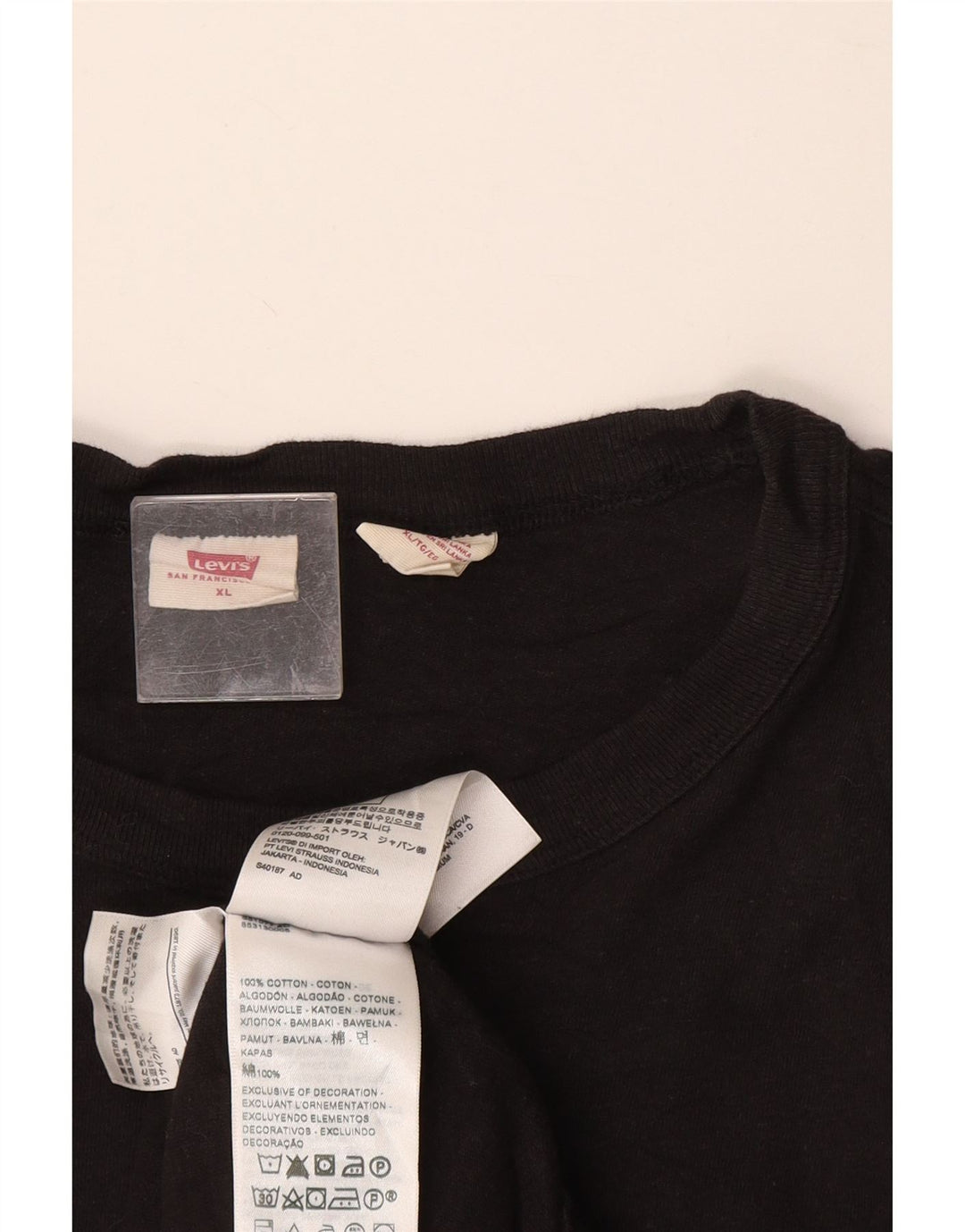 Camiseta feminina LEVI'S UK 18 XL algodão preto