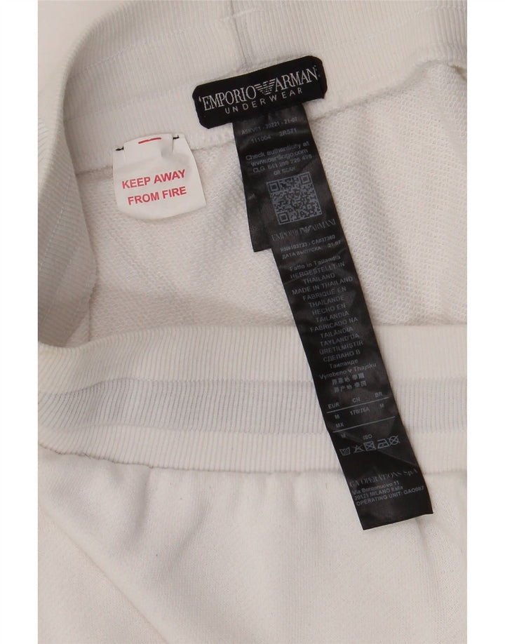 Shorts esportivos masculinos EMPORIO ARMANI médio algodão branco