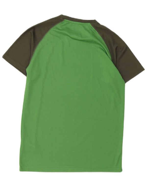 Mountain Warehouse Camiseta masculina IsoCool Top pequeno bloco colorido verde