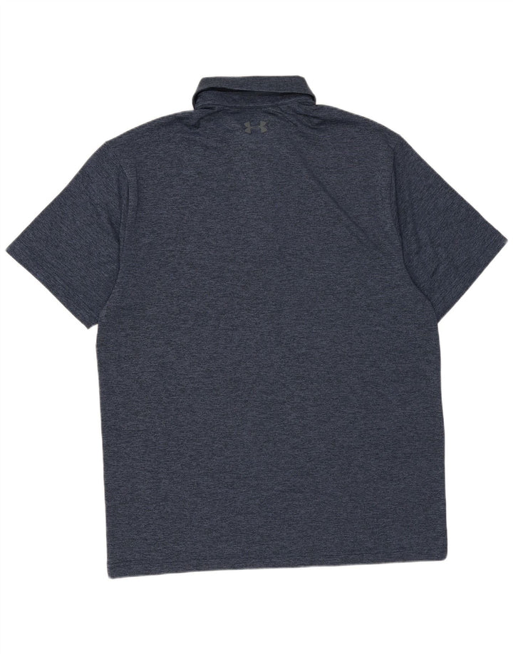 Camisa polo masculina Under Armour médio poliéster manchado azul marinho