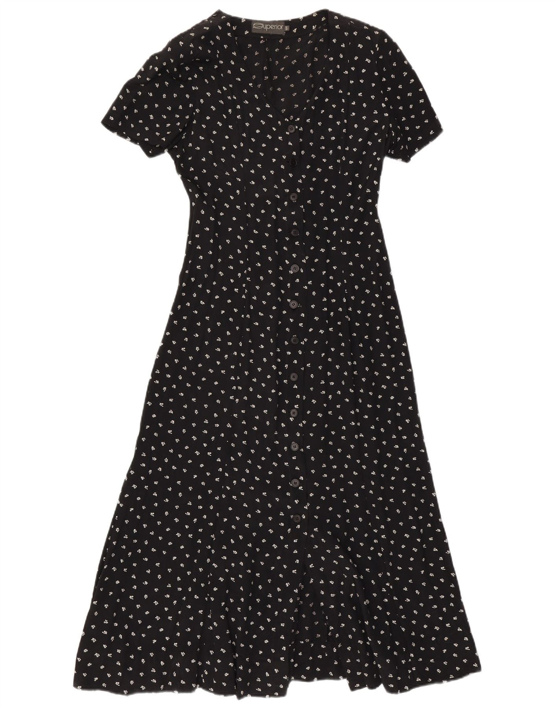 Vestido maxi feminino superior IT 44 médio preto floral