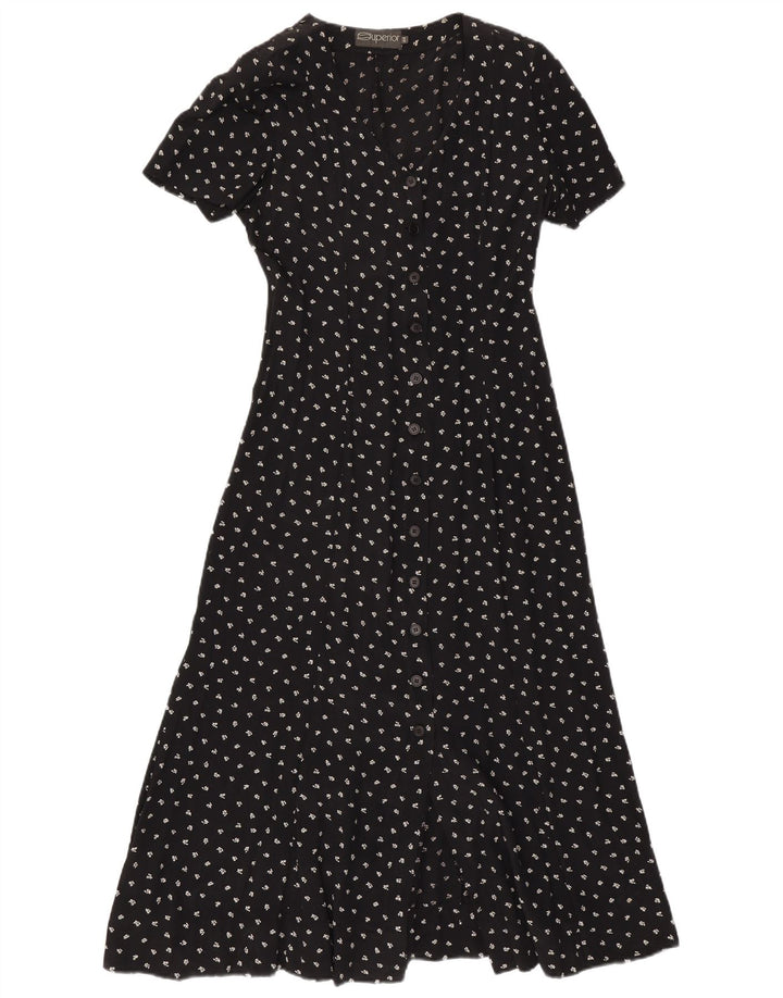 Vestido maxi feminino superior IT 44 médio preto floral