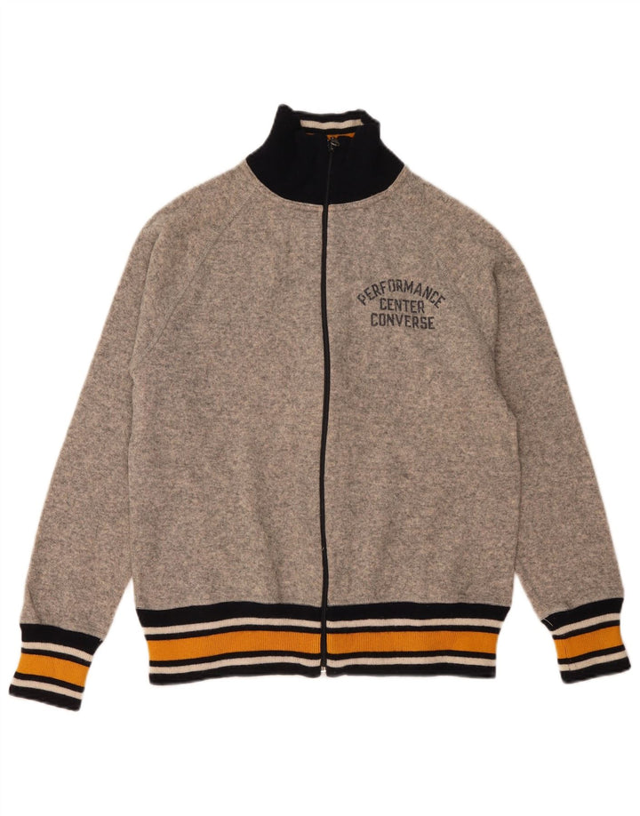 Suéter Converse Masculino Graphic Cardigan Pequeno Colorblock Cinza