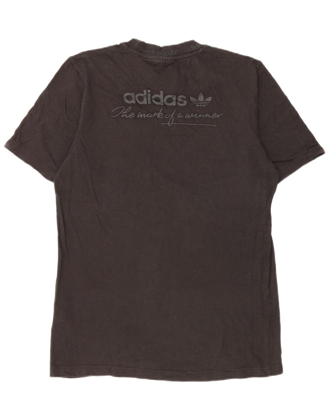 Adidas Mens Camiseta Top Pequeno Algodão Preto