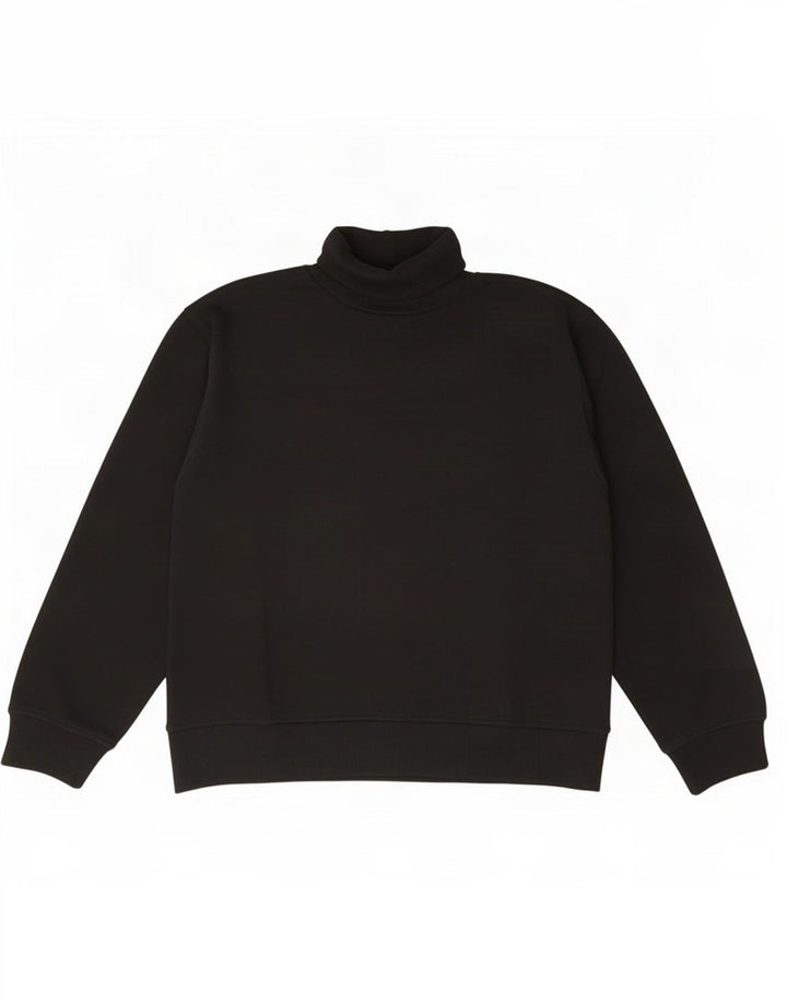 Suéter feminino Zara com gola redonda e algodão preto médio UK 14