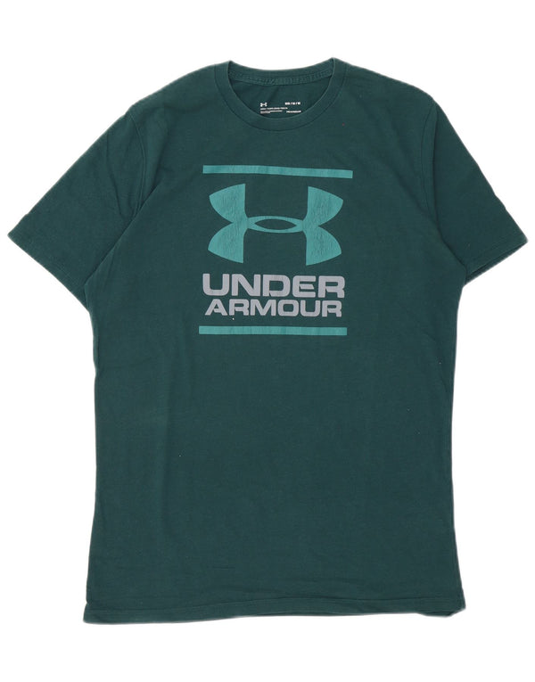 Camiseta gráfica masculina Under Armour Top médio algodão verde