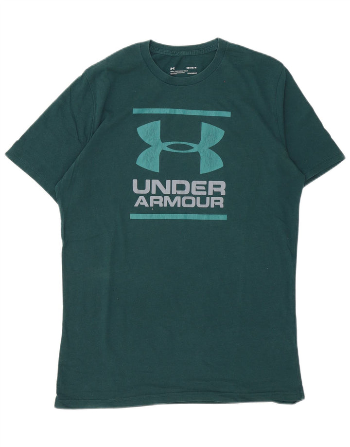 Camiseta gráfica masculina Under Armour Top médio algodão verde