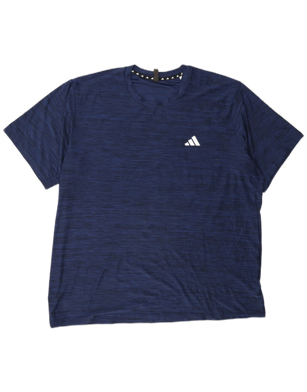 Adidas Mens Aeroready Camiseta Top 2XL Poliéster manchado azul marinho