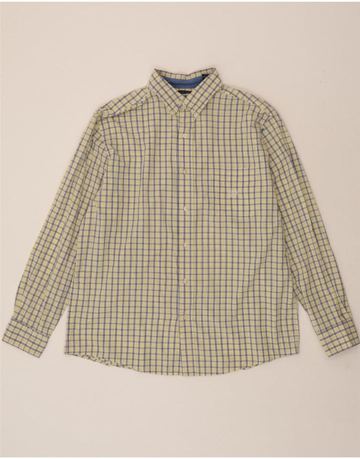 CHAPS Mens Grant Fit Shirt Large Yellow Check Cotton Vintage Chaps and Second-Hand Chaps from Messina Hembry 