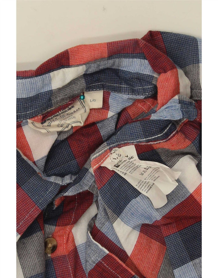 Camisa masculina de manga curta Mountain Warehouse grande algodão xadrez multicolorido